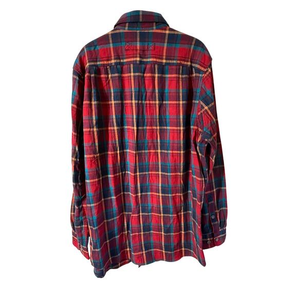 Duluth Trading Free Swingin Flannel Mens XLT SLIM FIT Shirt Red Work Plaid - Picture 2 of 8